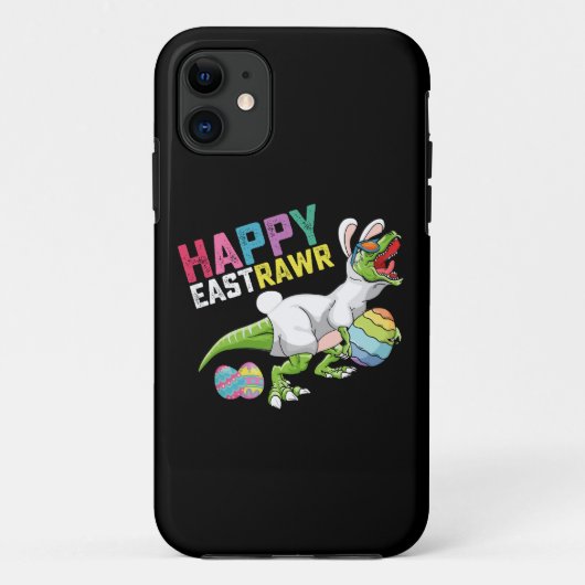 ハッピーイースターTレックス恐竜イースターバニーエッグ Case-Mate iPhoneケース (裏面)