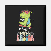 ハッピーイースターTレックス恐竜バニーラビットエッグ マグネット (正面)