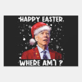ハッピーイースターWhere Am I おもしろい Joeバイデン氏サンタクリスマス ラッピングペーパーシート (正面2)