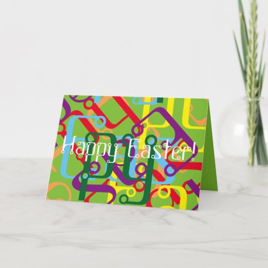 ハッピーイースターWordアートグリーティングカード シーズンカード (正面)