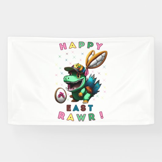 ハッピーイーストラール – ディノスルTシャツデザイン 横断幕 (横)