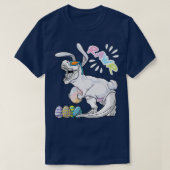 ハッピーイーストラーTレックス恐竜イースターバニー卵コス Tシャツ (デザイン正面)