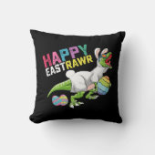 ハッピーイーストラーTレックス恐竜イースターバニー卵 クッション (正面)