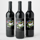 ハッピーイーストラーTレックス恐竜イースターバニー卵 ワインラベル (ボトル)