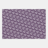 ハッピーイードキッズパープルムーンスターパターン引用文 ラッピングペーパーシート (正面)