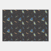 ハッピーイードキッズブルームーンランタンパターン引用文 ラッピングペーパーシート (正面)