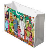 ハッピーイードフおもしろいァイ祝ズデザイン ラージペーパーバッグ (正面アングル)