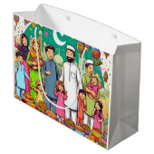 ハッピーイードフおもしろいァイ祝ズデザイン ラージペーパーバッグ (裏面アングル)