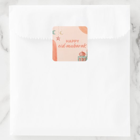 ハッピーイードムバラクウォーターカラーモスク スクエアシール (バッグ)