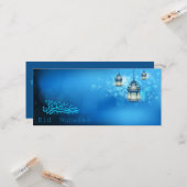 ハッピーイードムバラクブルーとホワイトランタン白熱［赤熱］光を放つ カード (正面/裏面インサイチュ)