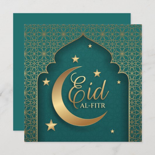 ハッピーイードムバラク三日月星アラビアパターン シーズンカード (正面/裏面)