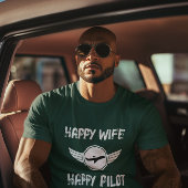 ハッピーウィザーズパイロットタイポグラフィ，航空おもしろい, Tシャツ