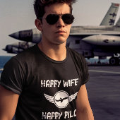 ハッピーウィザーズパイロットタイポグラフィ，航空おもしろい, Tシャツ