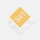 ハッピーウィザードライフことわざイエロー 縁ありカクテルナプキン (角)