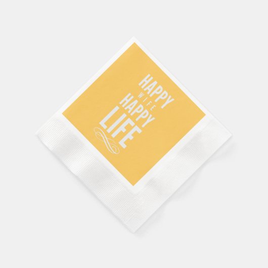 ハッピーウィザードライフことわざイエロー 縁ありカクテルナプキン (角)