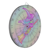 ハッピーウィッチオン飛んでいるブルームスティックスケッチ ダーツボード (正面左)