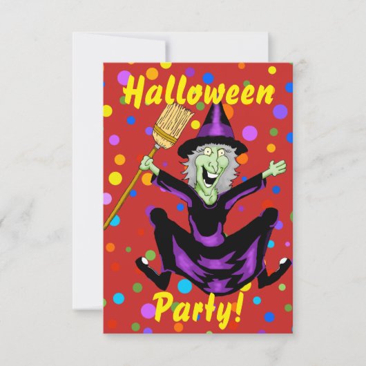 ハッピーウィッチハローウィンパーティ招待状 招待状 (正面)