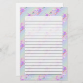 ハッピーウィッ飛んでいるチブライトパステルレインボーパターン 便箋 (正面/裏面)