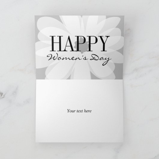 ハッピーウィメンズデイ美しい花のデザイン挨拶 カード (内部)