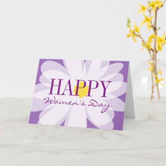 ハッピーウィメンズデイ美しい花のデザイン挨拶 カード (黄色い花)
