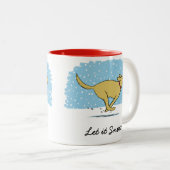 ハッピーウィンタースノードッグホリデー |かわいいカスタム ツートーンマグカップ (正面右)