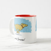 ハッピーウィンタースノードッグホリデー |かわいいカスタム ツートーンマグカップ (正面左)