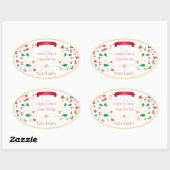 ハッピーウィンターホリデークリスマス&新年 楕円形シール (シート)