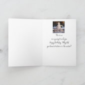 ハッピーウィンター誕生日ユーモアおもしろい雪だるま カード (内部)