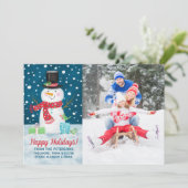 ハッピーウィンター雪だるまクリスマス シーズンカード (スタンド正面)