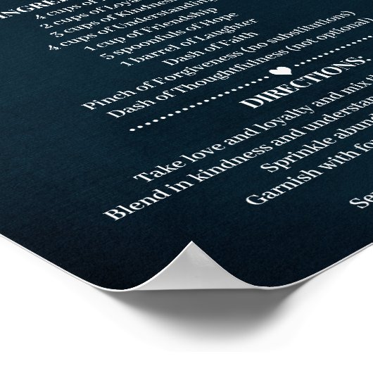 ハッピーウェッ結婚ディングワイン海軍のレシピ ポスター (角)