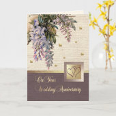 ハッピーウェディングアニバーサリーグリーティングカード カード (黄色い花)