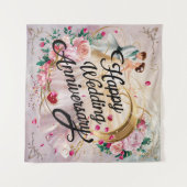 ハッピーウェディングアニバーサリーミューラル＃7 タペストリー (正面(横))