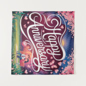 ハッピーウェディングアニバーサリー タペストリー (正面(横))