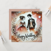 ハッピーウェディングデー カード (正面/裏面インサイチュ)