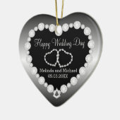 ハッピーウェディングデー |シルバー | DIY文字 セラミックオーナメント (左)