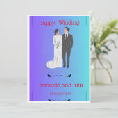 ハッピーウェディング 招待状 (スタンド正面)