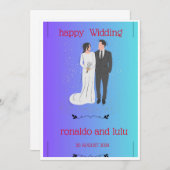 ハッピーウェディング 招待状 (正面/裏面)