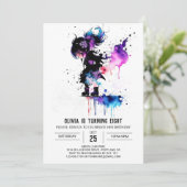 ハッピーウォリアー忍者デジタルガール誕生日 招待状 (スタンド正面)