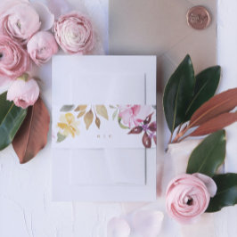 ハッピーウォータカラー結婚フローラズベリーバンド 招待状ベリーバンド