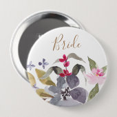 ハッピーウォータカラー結婚花模様ズブライド 缶バッジ (正面&裏面)