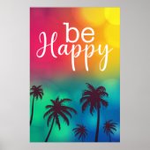 ハッピーウォーターカラーおもしろい引用文 ポスター (正面)