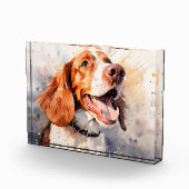 ハッピーウォーターカラードッグアートプリント フォトブロック (右)