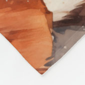 ハッピーウォーターカラードッグアートプリント フリースブランケット (角)