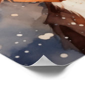 ハッピーウォーターカラードッグアートプリント ポスター (角)