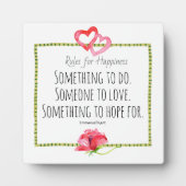 ハッピーウォーターカラーハート/ポピー感動的 フォトプラーク (正面)