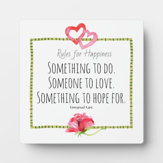 ハッピーウォーターカラーハート/ポピー感動的 フォトプラーク (正面)