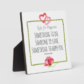 ハッピーウォーターカラーハート/ポピー感動的 フォトプラーク (正面)