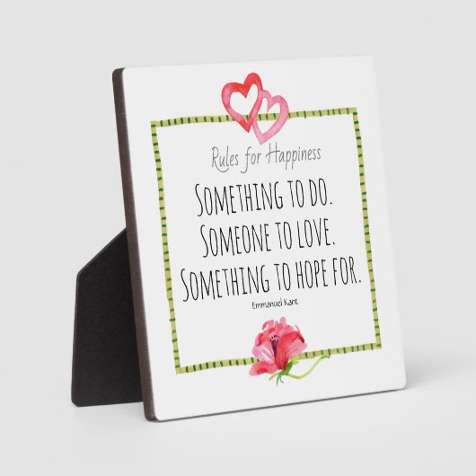 ハッピーウォーターカラーハート/ポピー感動的 フォトプラーク (正面)