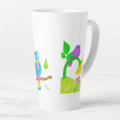 ハッピーウォーターカラーバードラテマグ カフェラテマグ (右アングル)