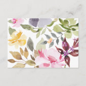 ハッピーウォーターカラー花模様ウェディングレセプション エンクロージャーカード (裏面)